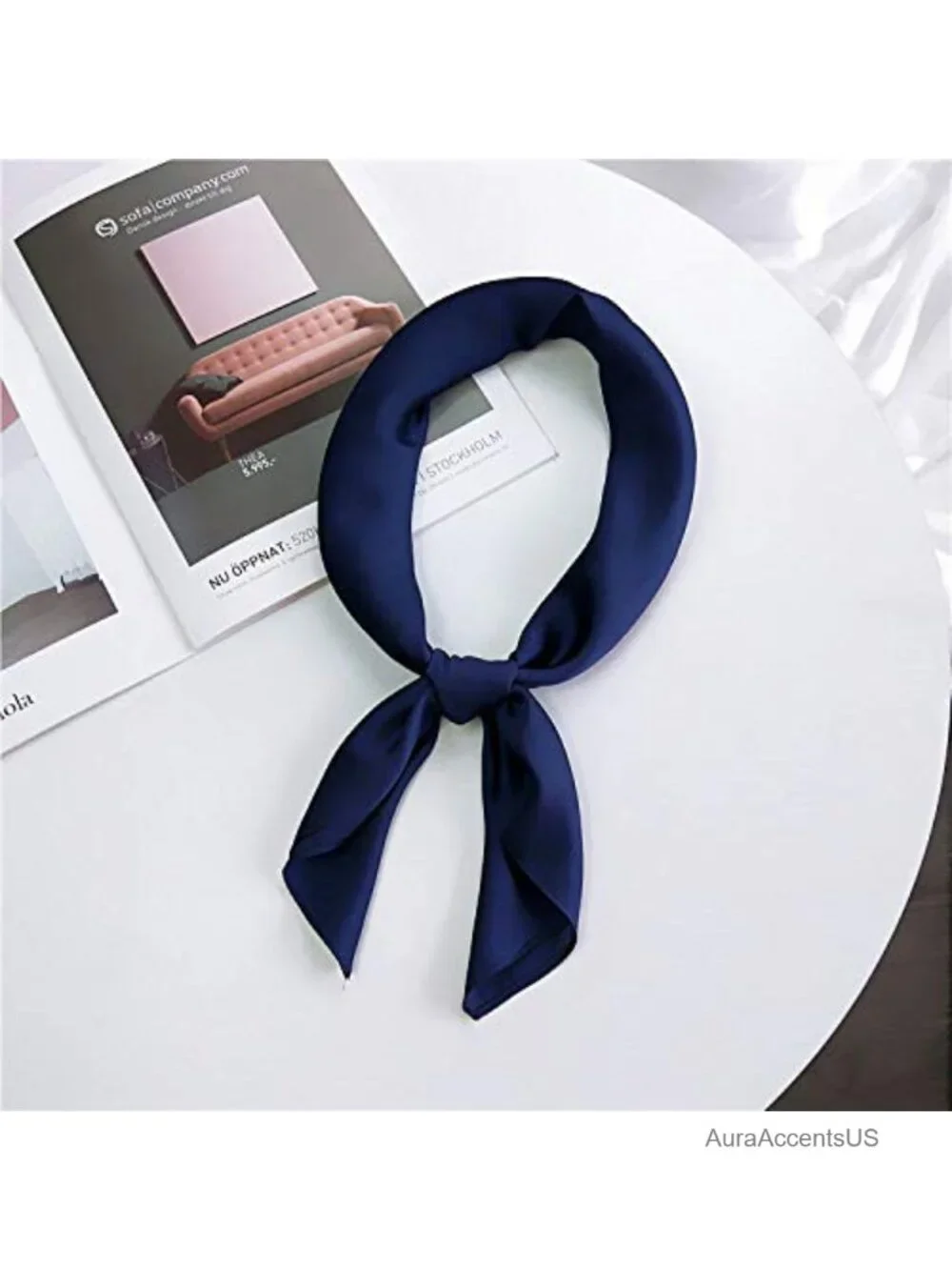Square Fashion Scarves Set of 6 Silky Polyester Neck Scarf Handkerchief